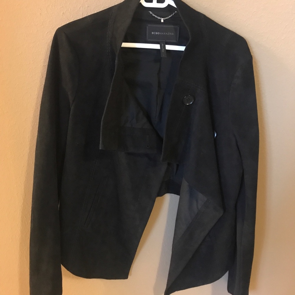 BCBG MAXAZARIA Black suede Moto jacket